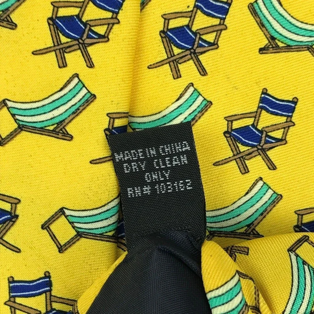 Utopia Men's Tie Handmade Yellow Beach Chair Relax Vacation Novelty Necktie 58